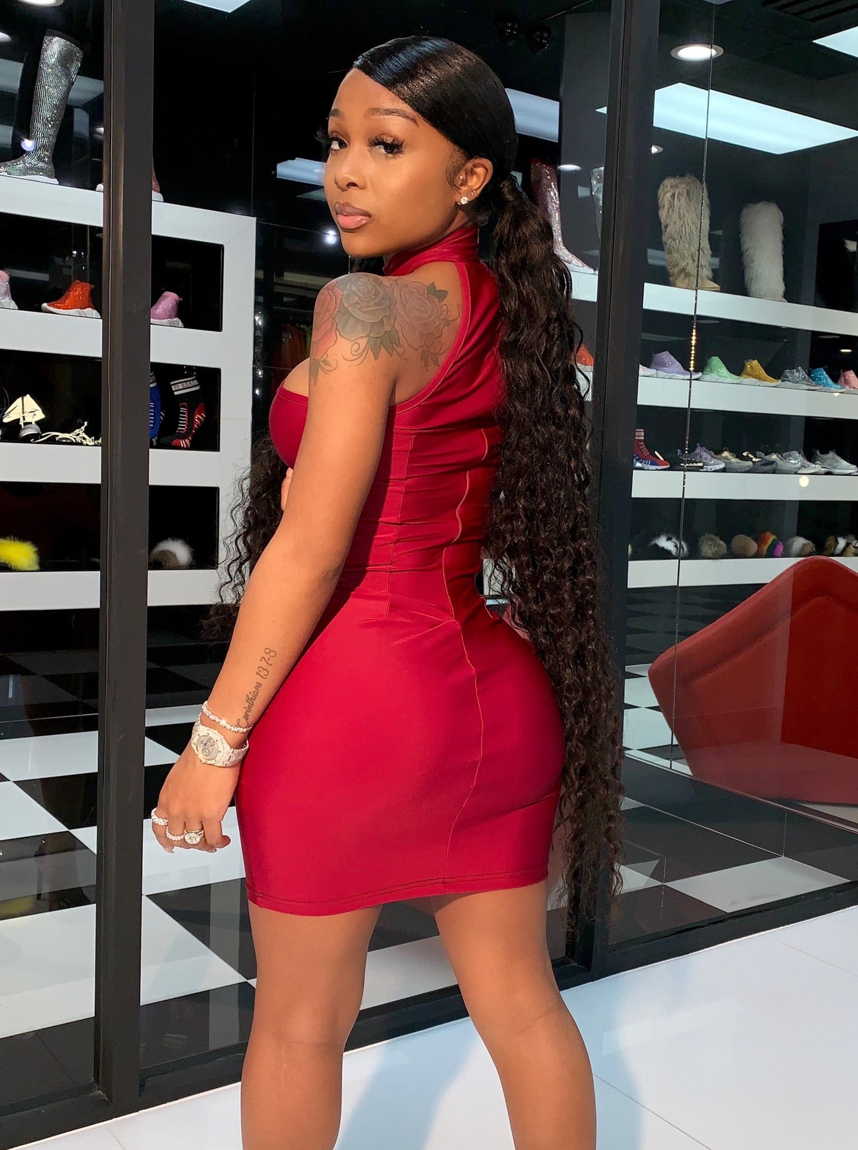 Exclusive Dress - Wine - SHOP SO REAL 